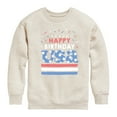 thumbnail image 1 of Instant Message - Happy Birthday USA - Celebratory Cake - Toddler & Youth Crewneck Fleece Sweatshirt, 1 of 5