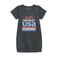 thumbnail image 1 of Instant Message - Happy Birthday USA - Celebratory Cake - Toddler & Youth Girls Fleece Dress, 1 of 5