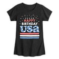 thumbnail image 1 of Instant Message - Happy Birthday USA - Celebratory Cake - Toddler & Youth Girls Short Sleeve Graphic T-Shirt, 1 of 6