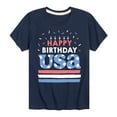 thumbnail image 1 of Instant Message - Happy Birthday USA - Celebratory Cake - Toddler & Youth Short Sleeve Graphic T-Shirt, 1 of 6