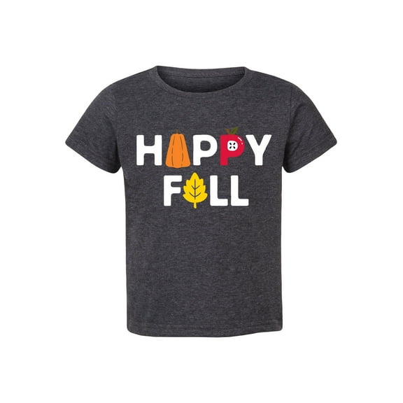 Instant Message - Happy Fall-Kids Cute Cotton Graphic Short Sleeve Tee Shirt