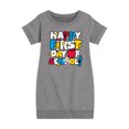 thumbnail image 1 of Instant Message - Happy First Day Of School - Toddler & Youth Girls Fleece Dress, 1 of 5