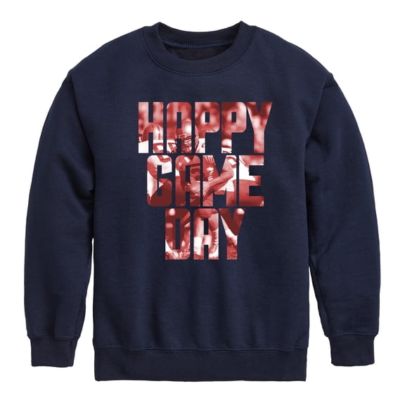 Instant Message - Happy Game Day Football - Toddler & Youth Crewneck Fleece Sweatshirt