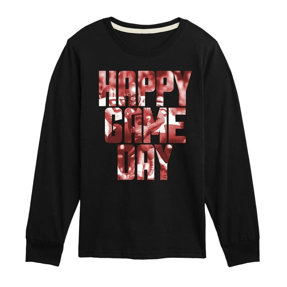 Instant Message - Happy Game Day Football - Toddler & Youth Long Sleeve Graphic T-Shirt