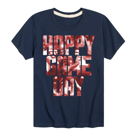 Instant Message - Happy Game Day Football - Toddler & Youth Short Sleeve Graphic T-Shirt
