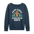 thumbnail image 1 of Instant Message - Happy Ginger Bread Appreciation Month Christmas - Women's Lightweight French Terry Long Sleeve Shirt, 1 of 6