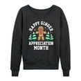 thumbnail image 1 of Instant Message - Happy Ginger Bread Appreciation Month Christmas - Women's Lightweight French Terry Long Sleeve Shirt, 1 of 6