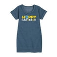 thumbnail image 1 of Instant Message - Happy Hanukkah Icon Font - Girls Ss Fleece Dress, 1 of 5