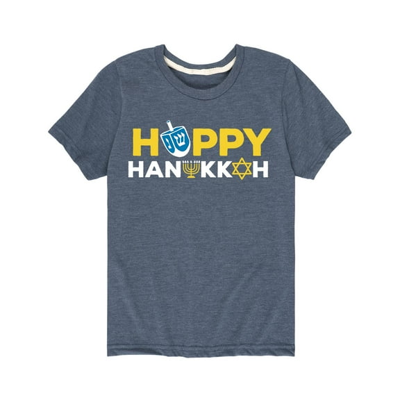 Instant Message - Happy Hanukkah Icon Font - Toddler Short Sleeve Tee