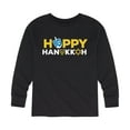 thumbnail image 1 of Instant Message - Happy Hanukkah Icon Font - Youth Long Sleeve Tee, 1 of 5