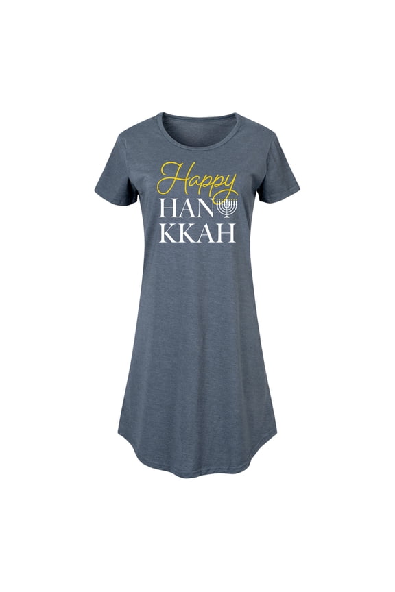 - Happy Hanukkah Graphic T-shirt Dress