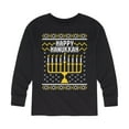 thumbnail image 1 of Instant Message - Happy Hanukkah Ugly Sweater Style - Youth Long Sleeve Tee, 1 of 5