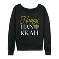 thumbnail image 1 of Instant Message - Happy Hanukkah - Women's French Terry Long Sleeve Pullover, 1 of 5