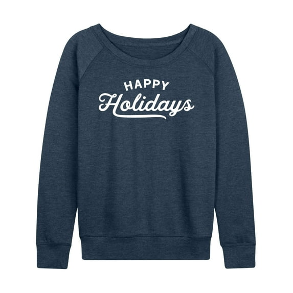 Instant Message - Happy Holidays - Women's Lightweight French Terry Long Sleeve Shirt