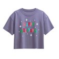 thumbnail image 1 of Instant Message - Happy Holiyays - Youth Girl Short Sleeve Boxy Tee, 1 of 5