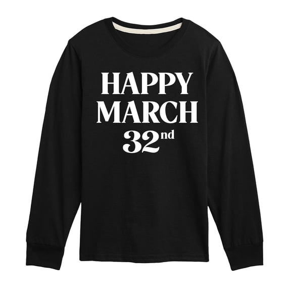 Instant Message - Happy March 32nd - Youth Boys Long Sleeve Graphic T-Shirt