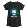 thumbnail image 1 of Instant Message - Happy Pawlidays - Toddler & Youth Girls Short Sleeve Graphic T-Shirt, 1 of 6