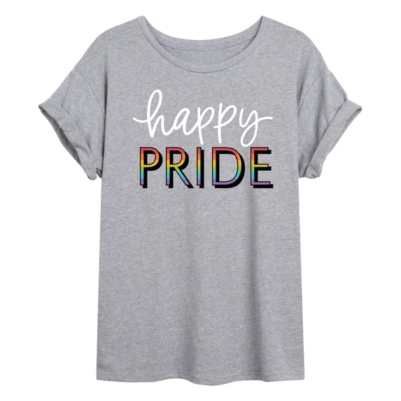 Instant Message - Happy Pride - Juniors Oversized Graphic T-Shirt