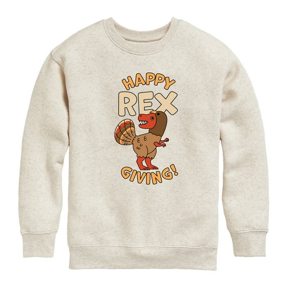 Instant Message - Happy Rex Giving - Toddler & Youth Crewneck Fleece Sweatshirt