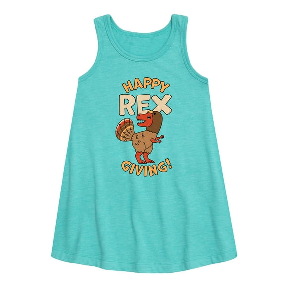 Instant Message - Happy Rex Giving - Toddler & Youth Girls A-line Dress