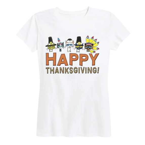Instant Message - Happy Thanksgiving Friends Adult - Women's Short Sleeve Graphic T-Shirt