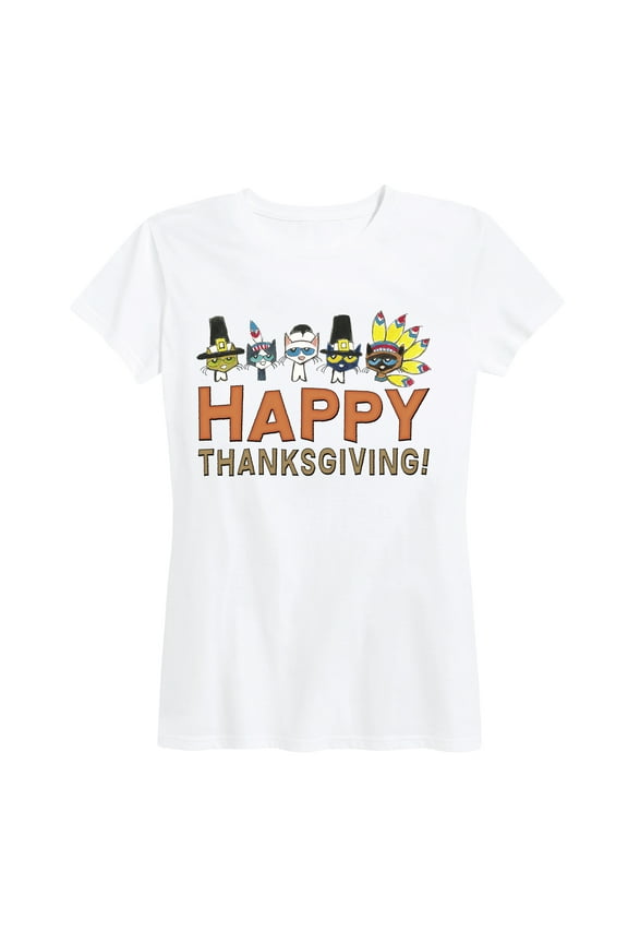 - Happy Thanksgiving Friends Adult - Women's Short Sleeve Graphic T-Shirt