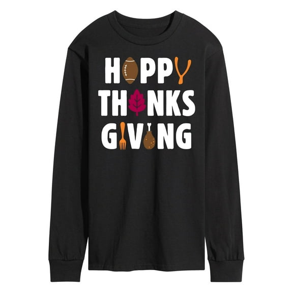 Instant Message - Happy Thanksgiving Icons - Men's Long Sleeve T-Shirt