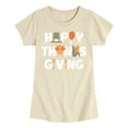 thumbnail image 1 of Instant Message - Happy Thanksgiving - Youth Girls Short Sleeve T-shirt, 1 of 5