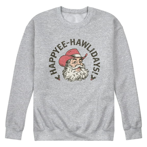 Instant Message - Happyee Hawlidays - Men's Long Sleeve Crew Fleece Sweatshirt