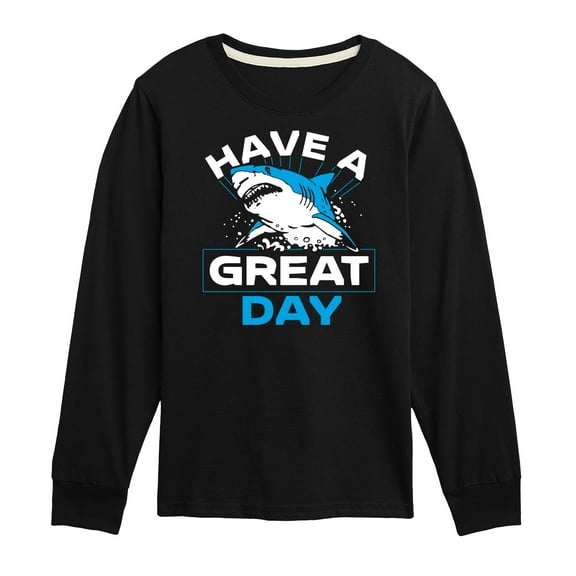 Instant Message - Have A Great Day Shark - Toddler & Youth Long Sleeve Graphic T-Shirt