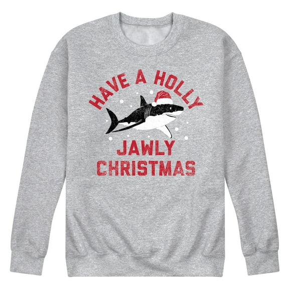 Instant Message - Have A Holly Jawly Christmas - Men's Crew Neck Fleece Pullover