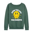 thumbnail image 1 of Instant Message - Have the Day You Deserve - Women's Lightweight Terry Long Sleeve Shirt, 1 of 6