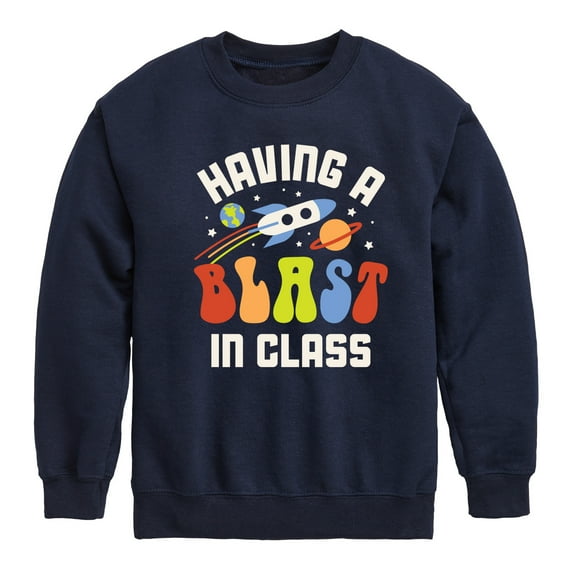 Instant Message - Having A Blast In Class - Toddler & Youth Crewneck Fleece Sweatshirt