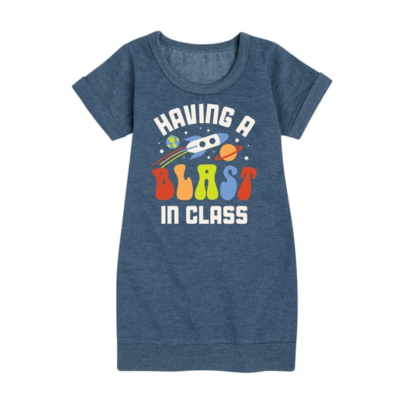 Instant Message - Having A Blast In Class - Toddler & Youth Girls Fleece Dress