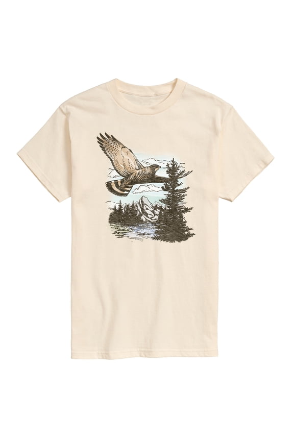 - Hawk Nature Scene - Men's Short Sleeve Graphic T-Shirt