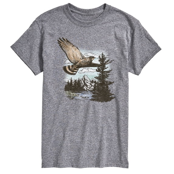 Instant Message - Hawk Nature Scene - Men's Short Sleeve Graphic T-Shirt