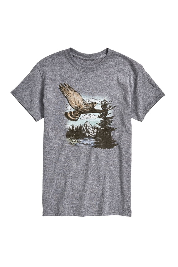 - Hawk Nature Scene - Men's Short Sleeve Graphic T-Shirt