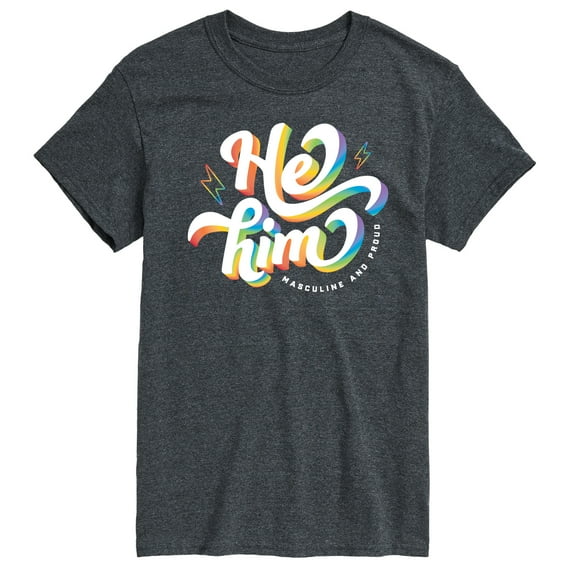 Instant Message - He Him Pronouns - LGBT Pride - Men's Short Sleeve Graphic T-Shirt