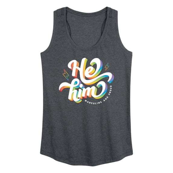 Instant Message - He Him Pronouns Graphic Racerback Tank