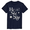 thumbnail image 1 of Instant Message - He She Slay - Men's Short Sleeve Graphic T-Shirt, 1 of 6