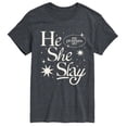 thumbnail image 1 of Instant Message - He She Slay - Men's Short Sleeve Graphic T-Shirt, 1 of 6