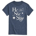thumbnail image 1 of Instant Message - He She Slay - LGBT Pride - Men's Short Sleeve Graphic T-Shirt, 1 of 6