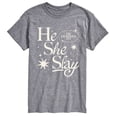 thumbnail image 1 of Instant Message - He She Slay - Men's Short Sleeve Graphic T-Shirt, 1 of 6