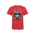 thumbnail image 1 of Instant Message - Headphones Cat, Equalizer Glasses - Men's Short Sleeve Graphic T-Shirt, 1 of 5