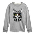 thumbnail image 1 of Instant Message - Headphones Cat, Equalizer Glasses - Toddler And Youth Long Sleeve Graphic T-Shirt, 1 of 5