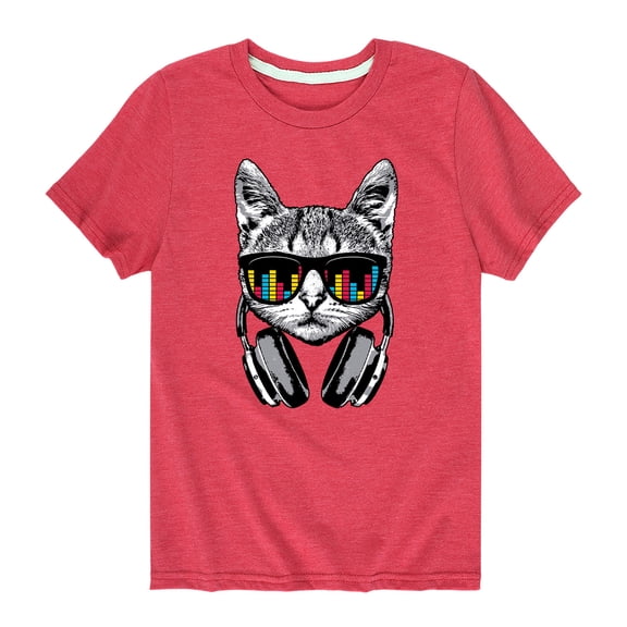 Instant Message - Headphones Cat, Equalizer Glasses - Toddler And Youth Short Sleeve Graphic T-Shirt