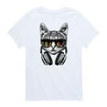thumbnail image 1 of Instant Message - Headphones Cat, Equalizer Glasses - Toddler And Youth Short Sleeve Graphic T-Shirt, 1 of 5