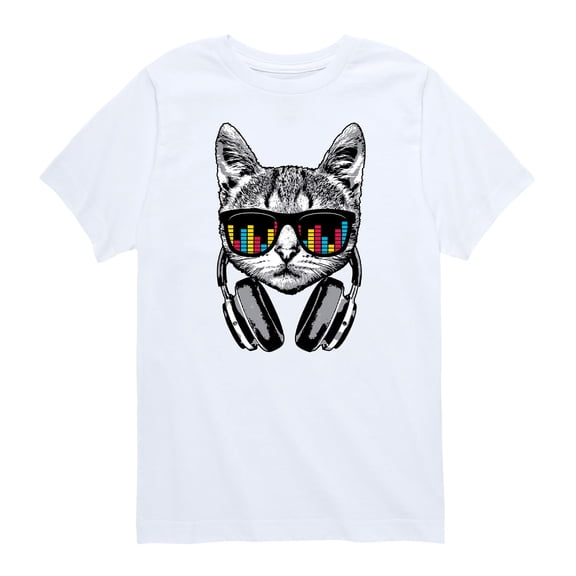 Instant Message - Headphones Cat, Equalizer Glasses - Toddler And Youth Short Sleeve Graphic T-Shirt