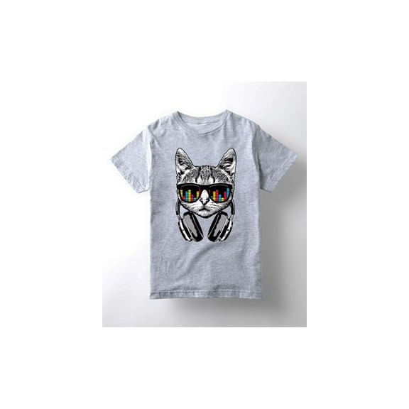 Instant Message - Headphones Cat, Equalizer Glasses-Youth TODDLER SHORT SLEEVE TEE