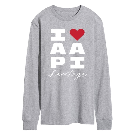 Instant Message - Heart AAPI Heritage - Men's Long Sleeve Graphic T-Shirt